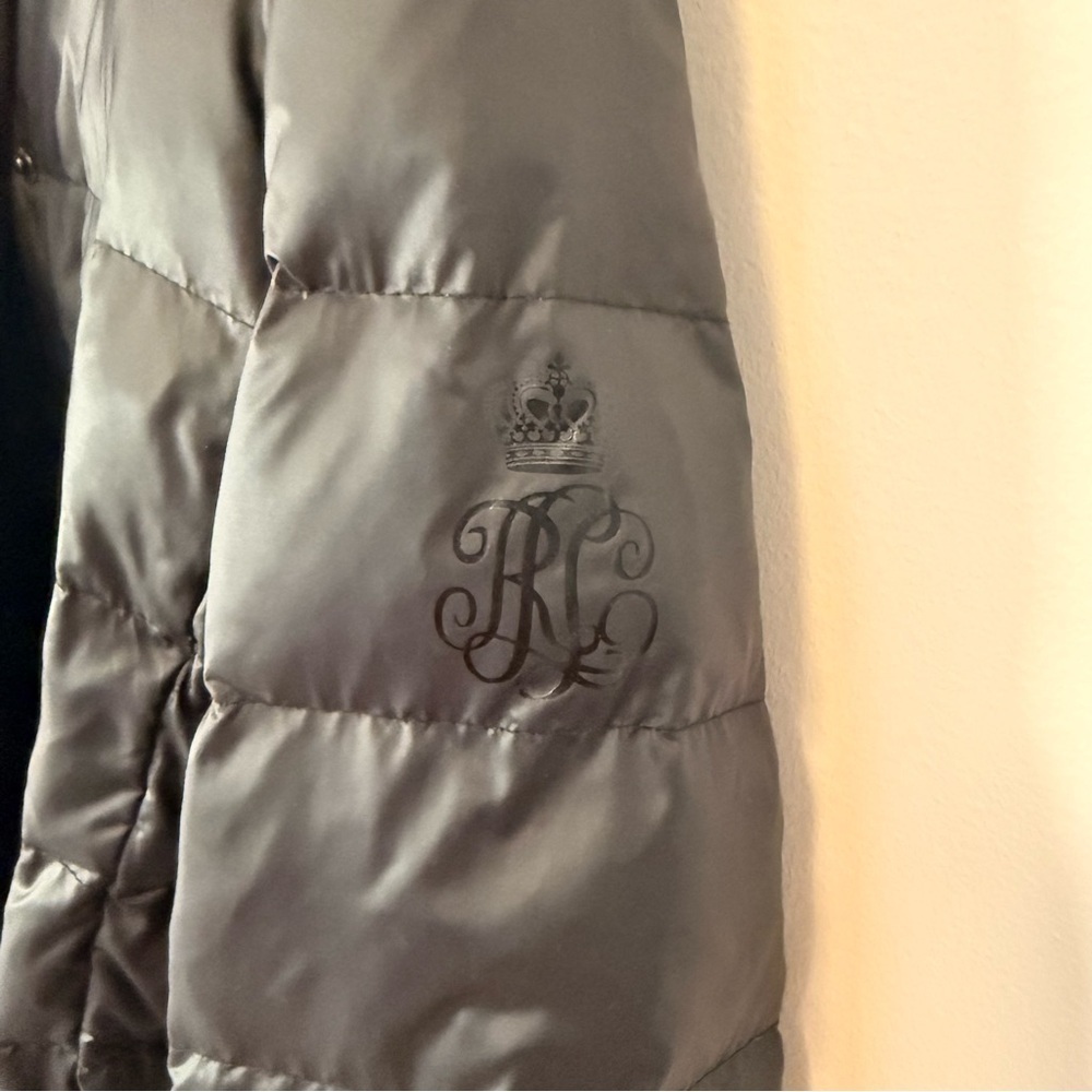 LAUREN Ralph Lauren Black Winter Down Puffer Coat with Hood Size L - Picture 5 of 8